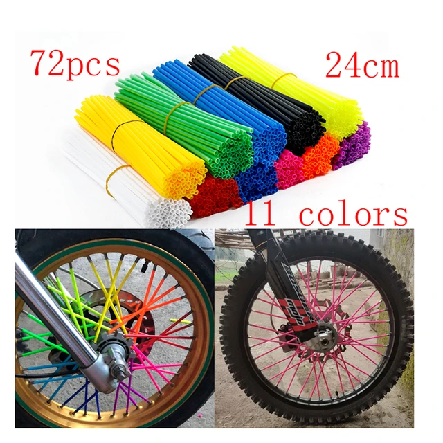 72pcs Universal Motorcycle Dirt Bike Wheel Rim Spoke Skins Covers