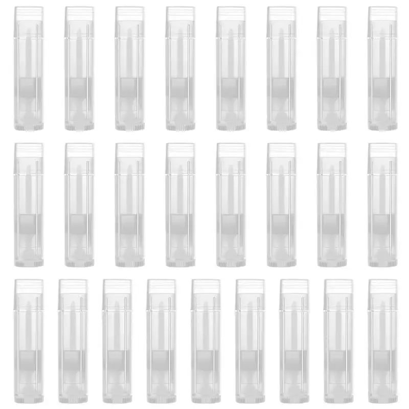 25pcs Chapstick Empty Tubes Plastic Lip Gloss Containers Lip Balm Tubes