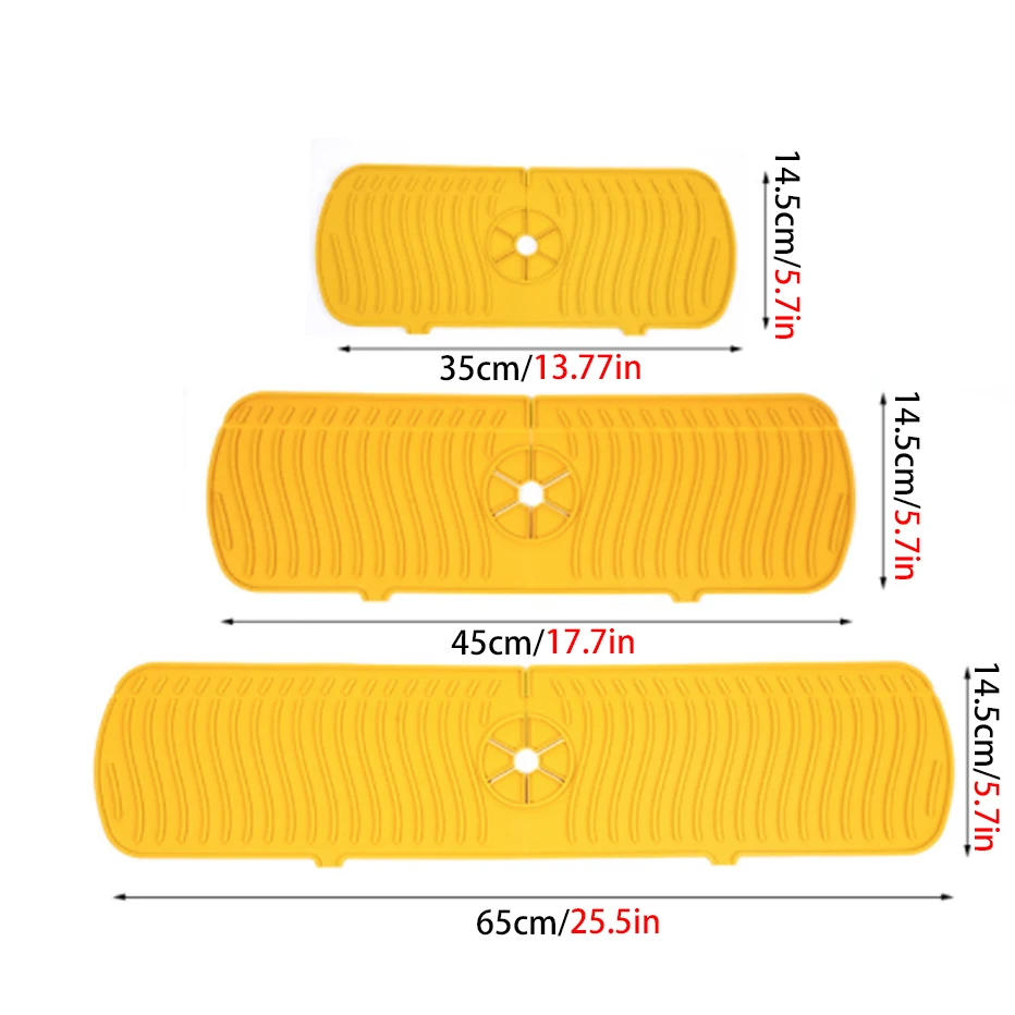 Silicone Faucet Mat Water Ripples Kitchen Faucet Water Catcher Mat