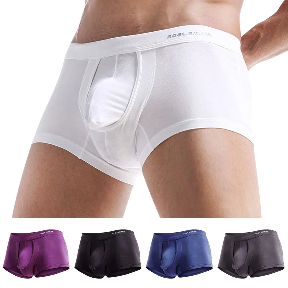 

Hot Selling Mens Boxer Shorts Comfort Men Underwear Boxer Panties Intimates Ball Pouch Solid Stretch Breathable Underpanties