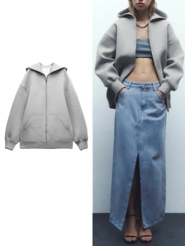 Oversized Hooded Zip Jacket 1