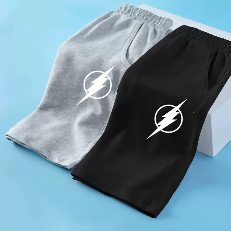 3-14T Children Brand Short Pants Summer Sports Shorts Boys Girl Flash Trousers Elastic Waist Bottoms Clothes