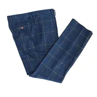 New Men's Premiun Tweed Blend Flat Front Check Dress Pants Fashion Man Trousers 1