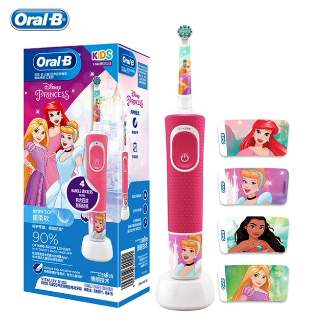 Oral-B Kids Electric Toothbrushes Rechargable Ratate Waterproof Gentle Timer Brush for Children Ages 3+ Replace Toothbrush Head 1