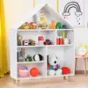 Toy and Book Organizer for Kids Wooden Storage Display Cabinet Bookshelf w/6 Open Shelves for Playroom, Classroom, Living Room 1