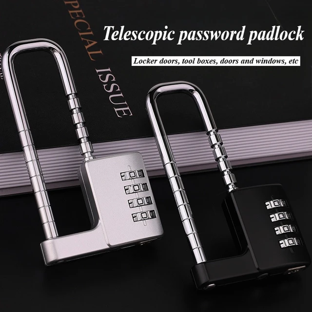 Combination Padlock Adjustable Shackle Lock Cabinet Lock Stainless Steel Locker Lock Code 1
