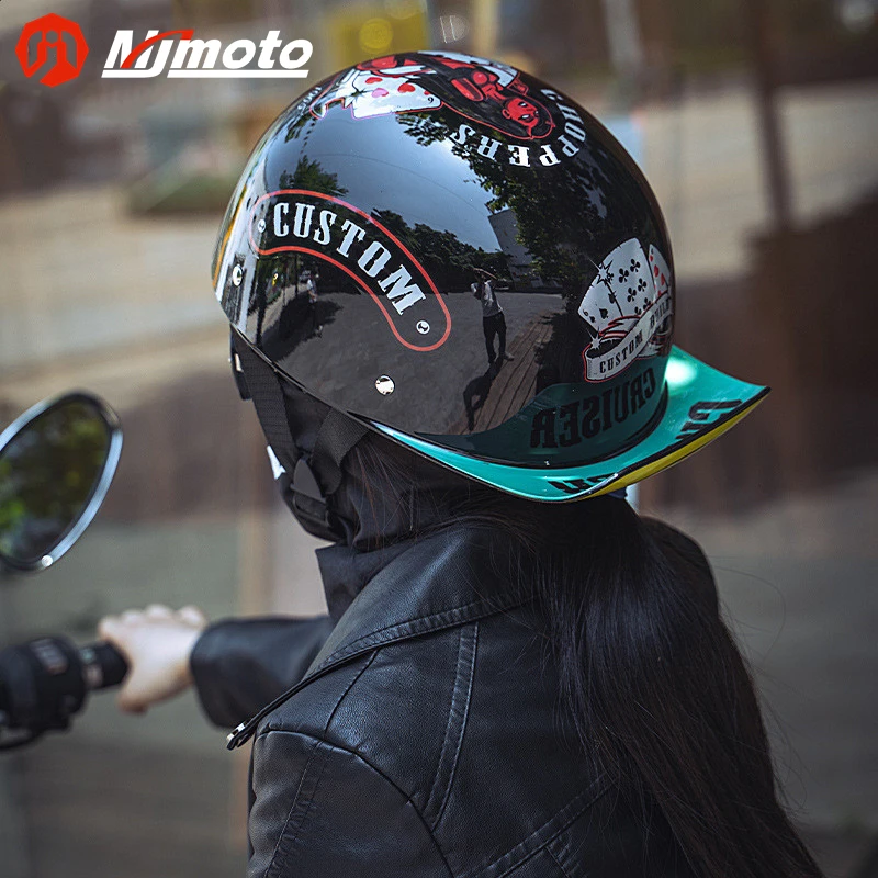 Open Face Baseball Motorcycle Helmet 3C DOT Approved Motorcycle Helmet Half  Face Classic Retro Helmet Summer Baseball Cap Helmet - AliExpress