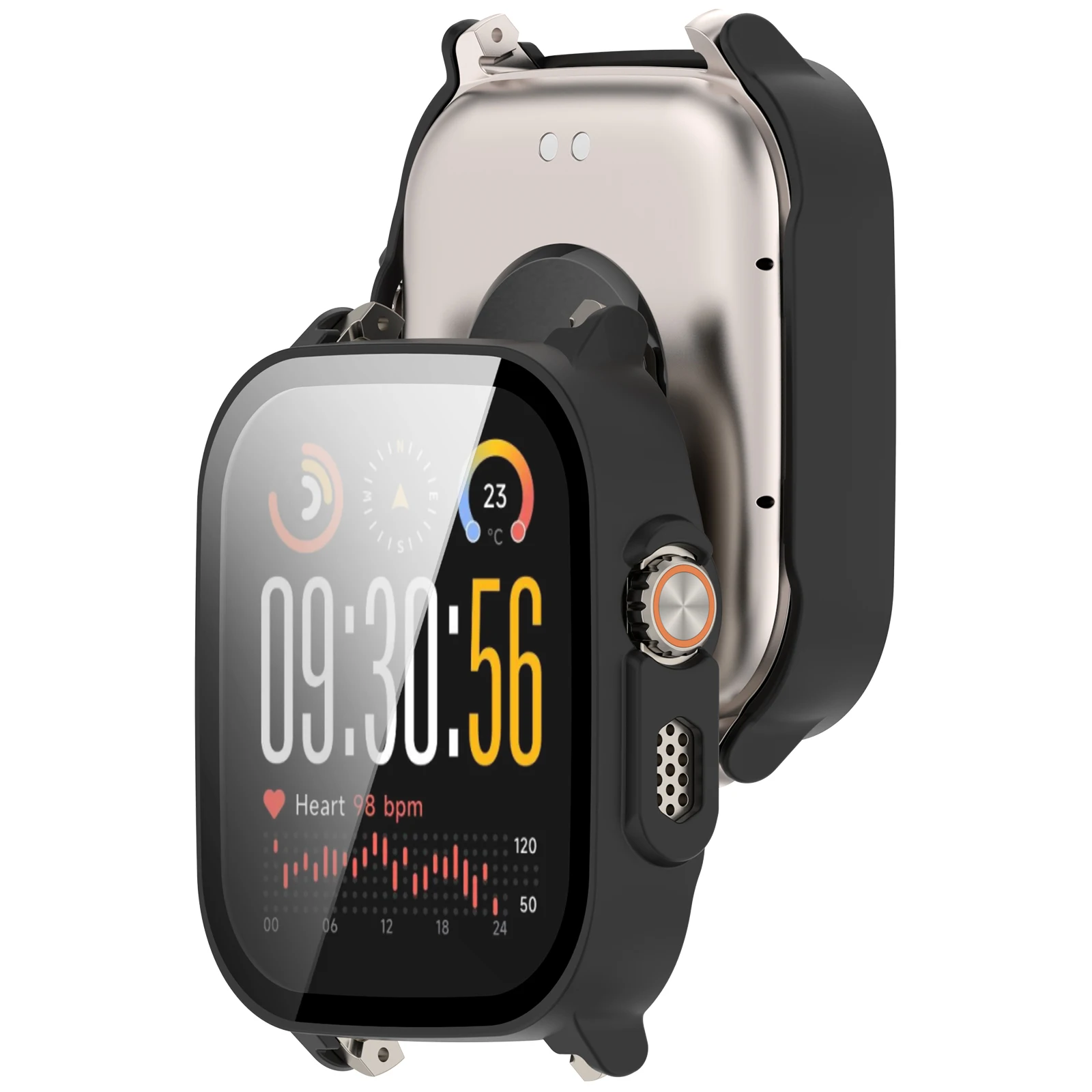 Enhanced All-Around Bumper with Tempered Glass for Smartwatch Protective Cover Accessories
