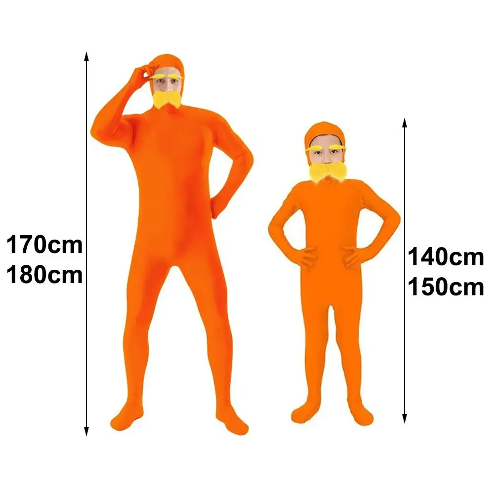 Orange Spandex Full Body Morph Suit Halloween Costume