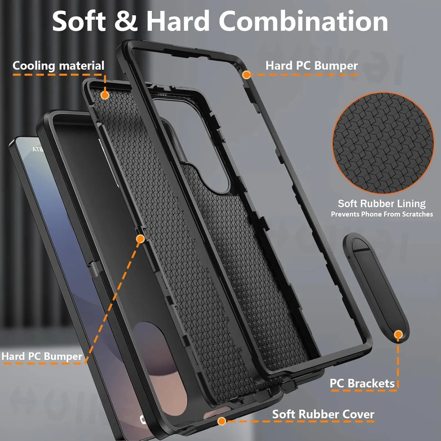 Case For Samsung Galaxy S25 Ultra S25 Plus S24 Ultra  Full Body 3 in 1 Shockproof Heavy Duty Anti-Scratch Rugged Kickstand Cover 5