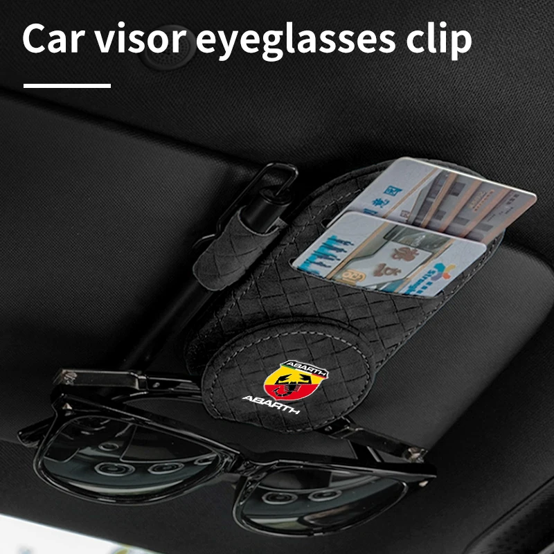 Car Sun Visor Organizer Pen Card Storage Clip Occhiali Da Sole Supporto Per Fiat Grande Punto Abarth Tipo Stilo Ducato Palio 500X Bravo