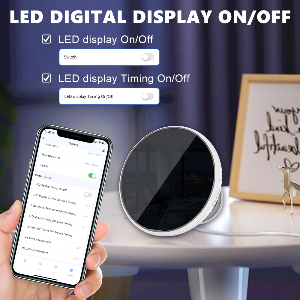 Tuya – Capteur Wifi Intelligent De Température Et D'humidité, Hygromètre  D'intérieur, Thermomètre Avec Écran Lcd, Compatible Avec Alexa Et Google  Assistant - Automatisation Des Bâtiments - AliExpress