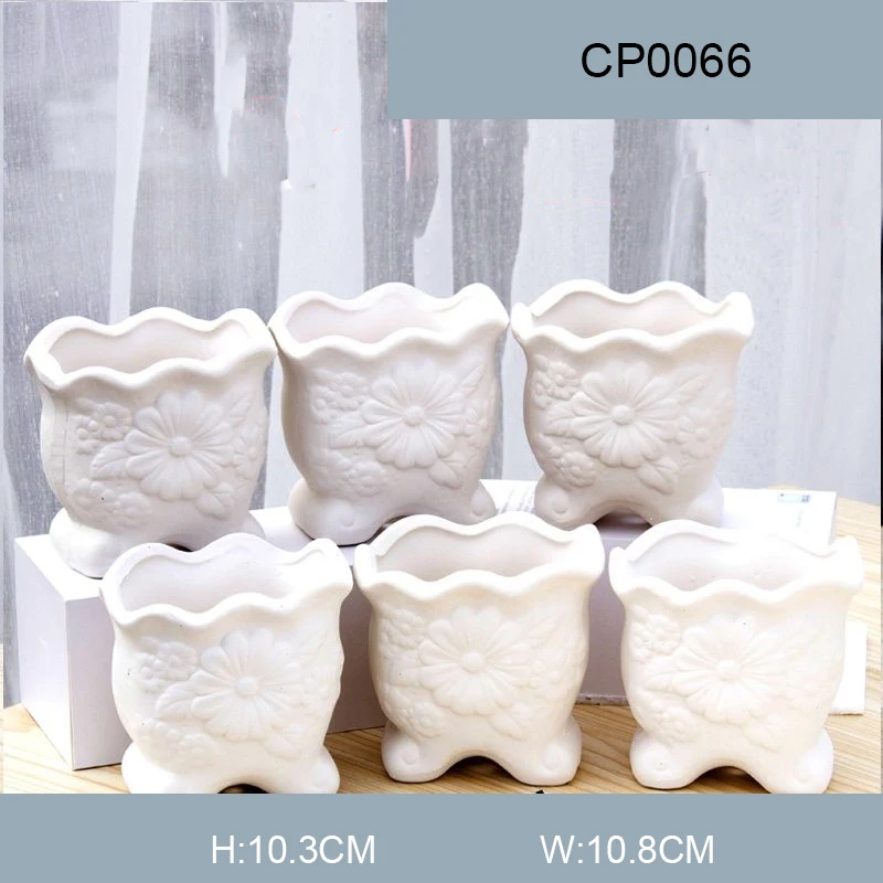 Graffiti Pot Ceramic Handdrawn Flower Pot DIY Flower Sketching succulent vegetarian fired rough pottery with legs
