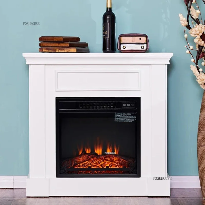ยุโรป Retro เตาผิงตกแต่งห้องห้องนั่งเล่นเตาผิงหรูหราตกแต่งเตาผิงตู้ Fire เลียนแบบ 1