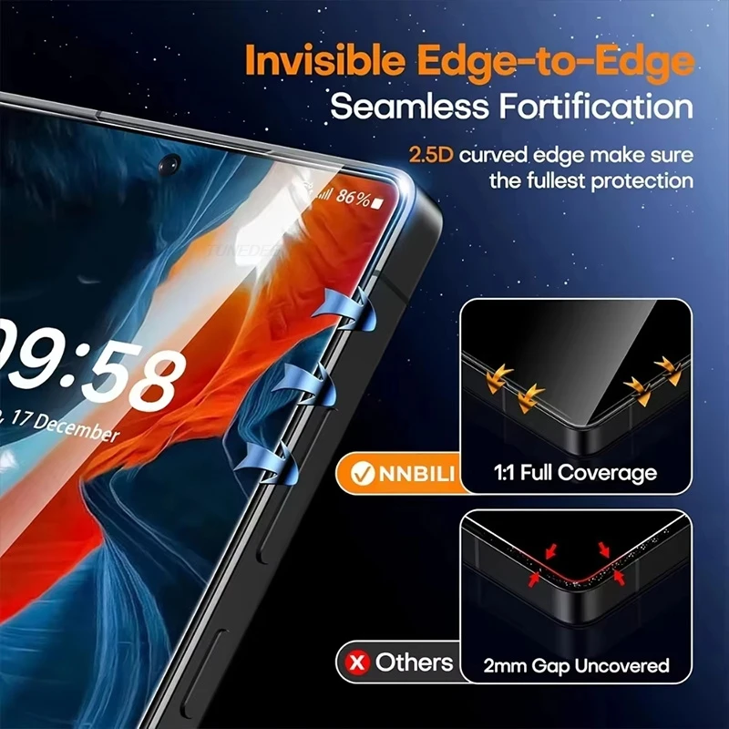 Easy Install Privacy Screen Protector with Oleophobic Coating and Dust-Free Tempered Glass