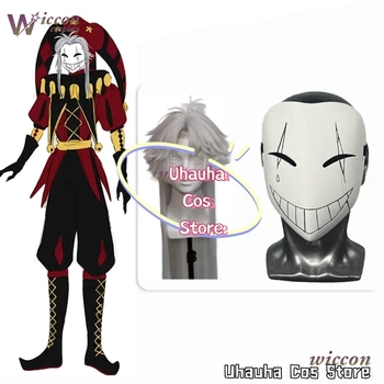 Costume Cosplay del Gioco Anime The Freak Circus, Maschera in Acido Polilattico 3D Uhauha Cos@16.5*20cm, Clown Horror Pierrot, Accessori per Halloween