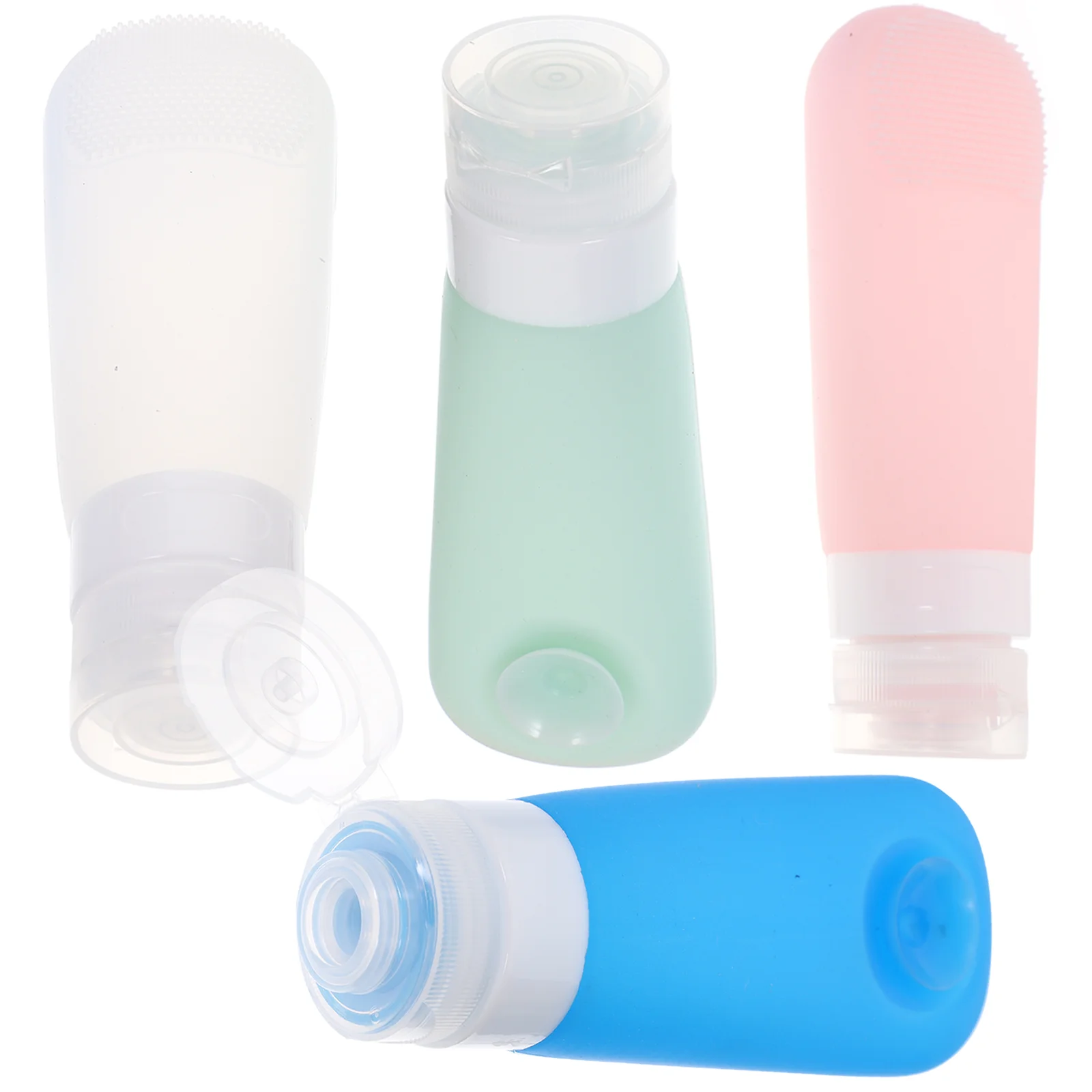 

Travel Sub Bottle Lotion Shampoo Dispenser Hairbrush Sucker Bottle Silicone Plastic Toiletry Refillable Bottles