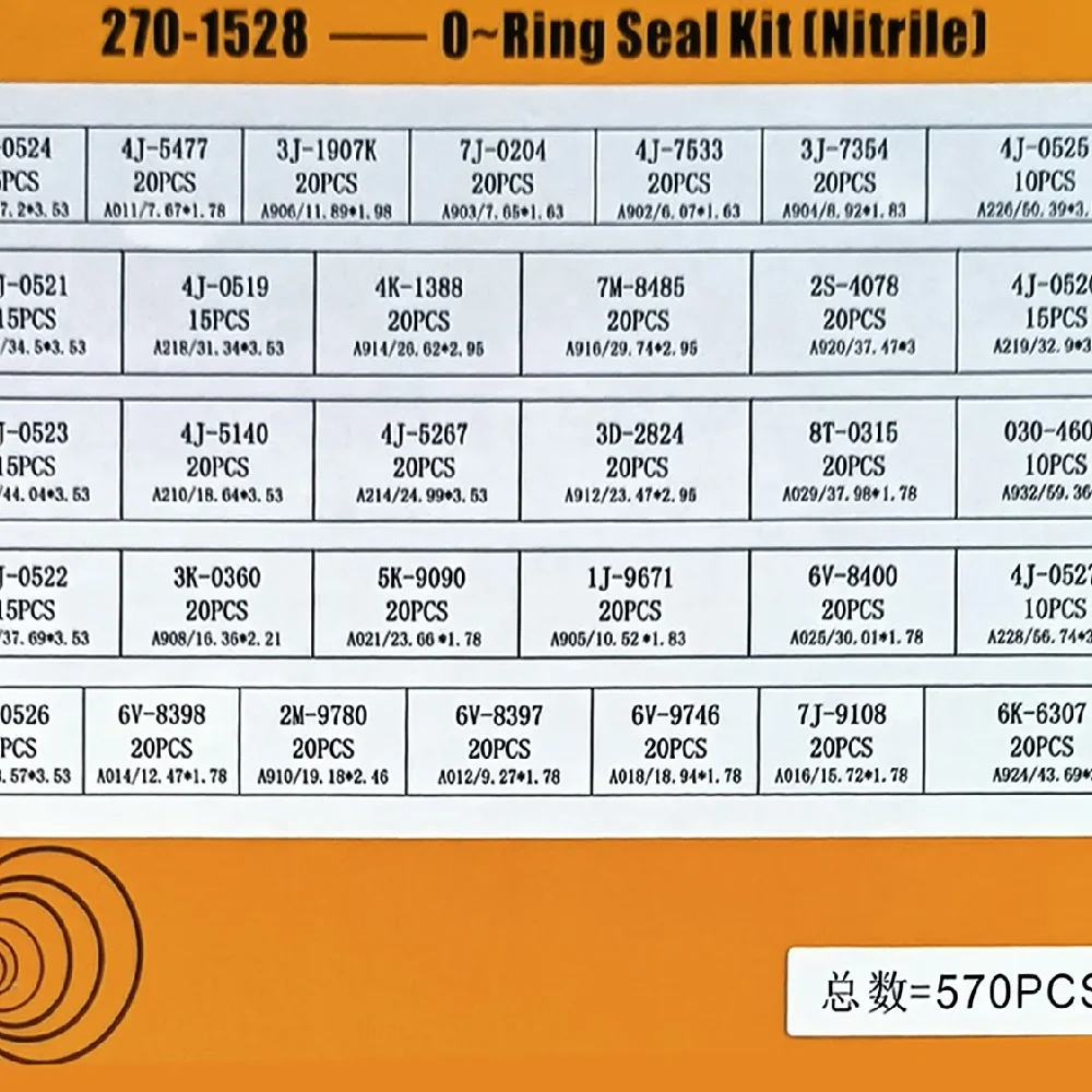 For 270-1528 Oil Sealing Repair Kits Excavator Hydraulic Cylinder 4C-4782 2701528 Nitrile Rubber Gaske 4C4782