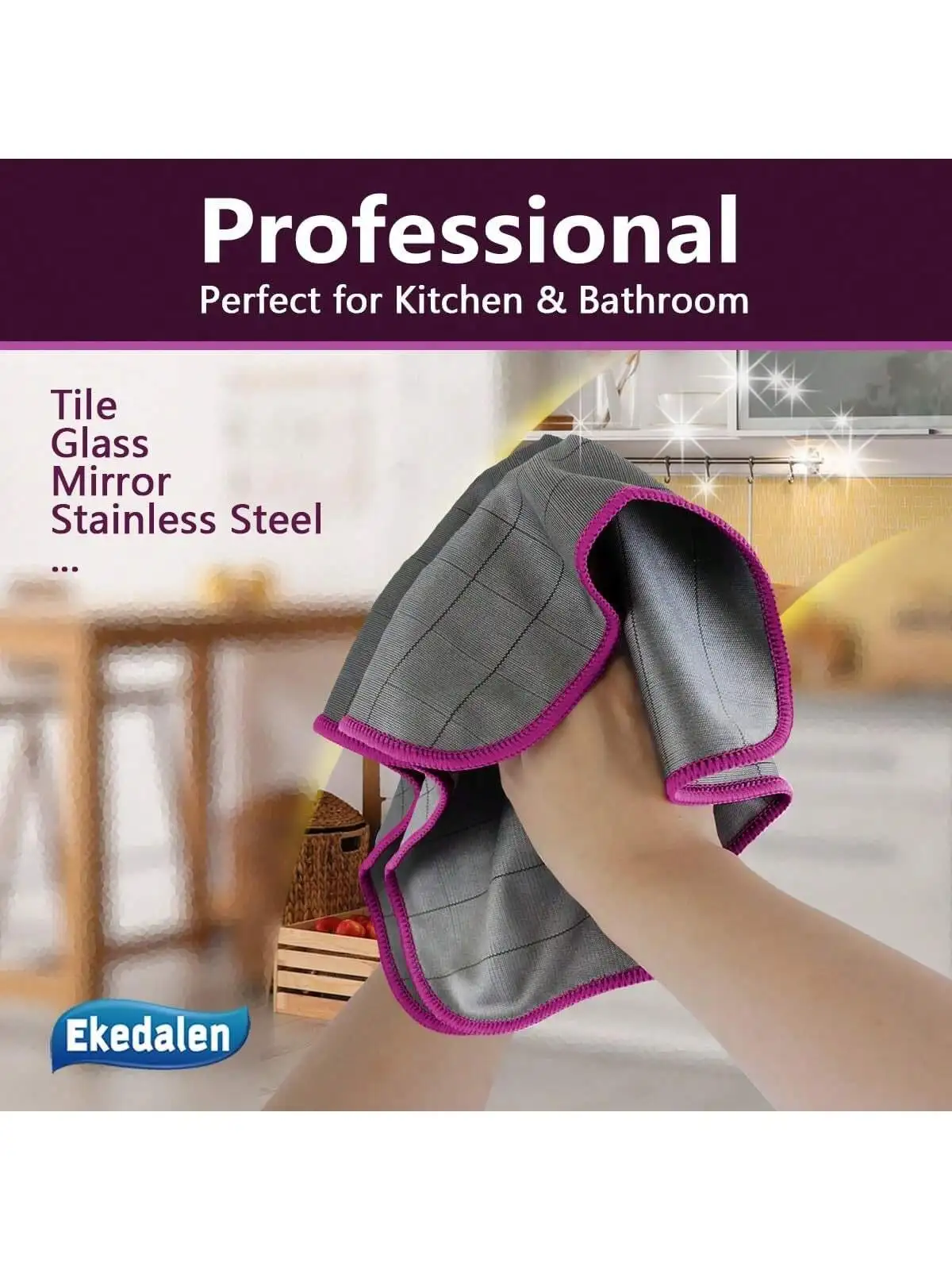 3/5pcs Carbon Fiber Cloth, Wine Glass Cutlery Glass Cleaning Cloth, Multifunctional Microfiber Kitchen Degreasing and Cleaning C 2