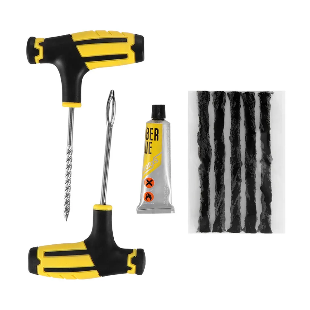 

Car Tire Repair Tools Kit Studding Tool Set Auto Bike Tubeless Tire Tyre Puncture Plug Set For Truck Motorcycle