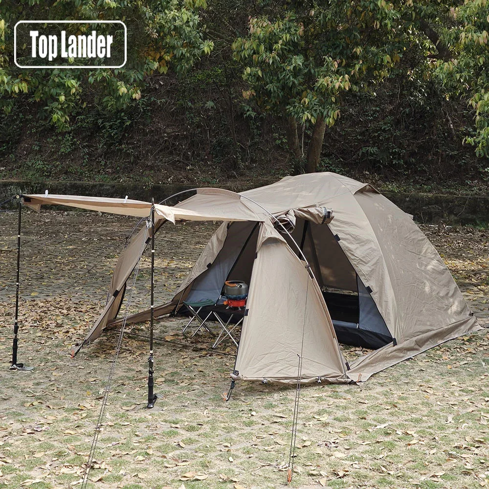 Large Space Winter Camping Tent Portable Outdoor Folding Sun/Rain-Proof Flame-Retardant Tunnel Back Room