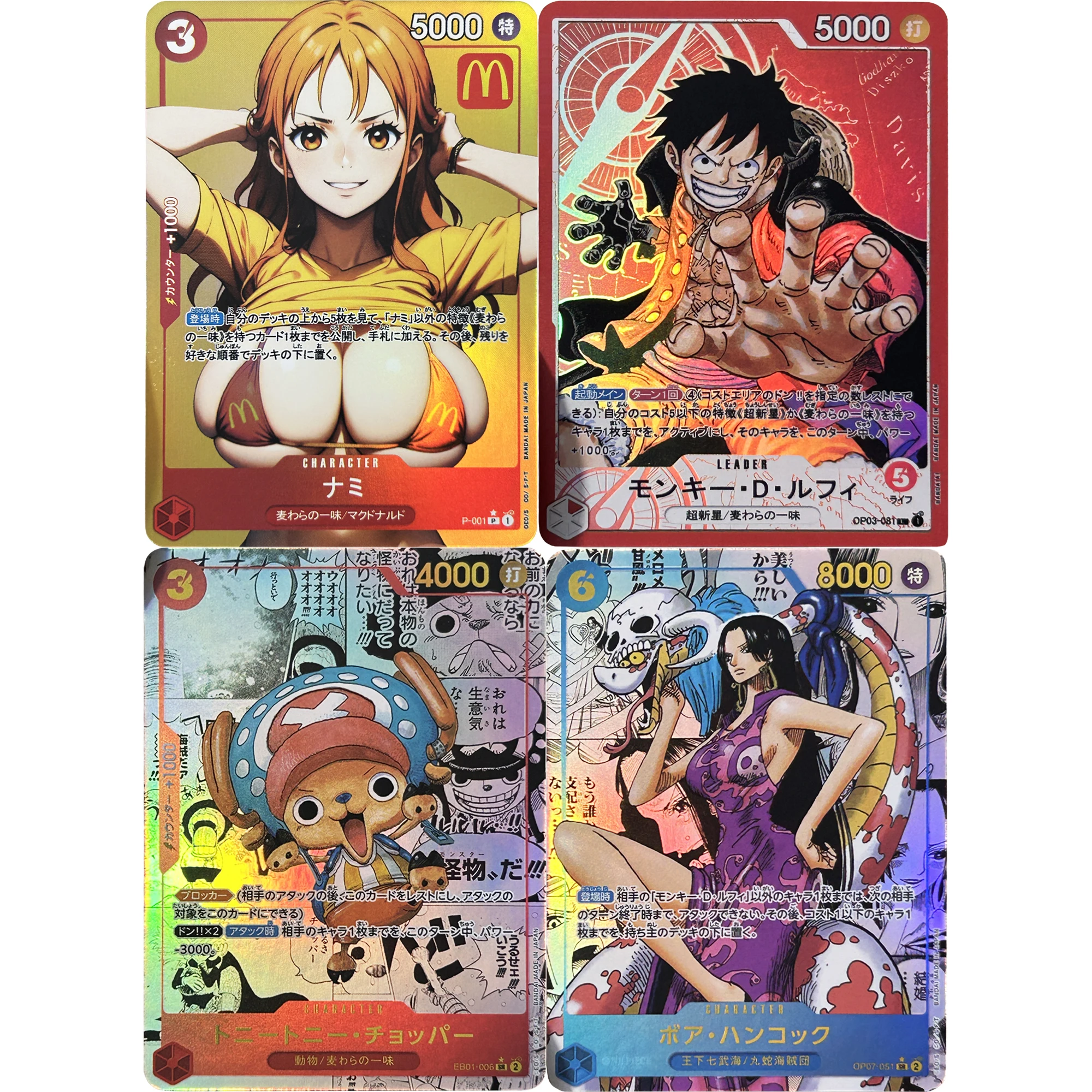 

OPCG One Piece Nami Luffy Hancock Chopper Limited Edition Color Flash Card Classic Game Anime Collection Card Diy Gift Toy