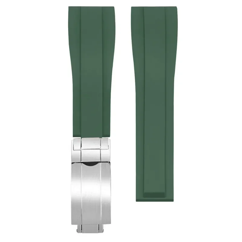 Luxury Waterproof TPU Rubber Watch Band with Stainless Steel Folding Buckle