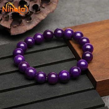 Natural Purple Chalcedony Bracelets Homme Quartz Lava Tiger Eye Bracelet Made of Natural Stone Jewelry for Women 4/6/8/10/12mm