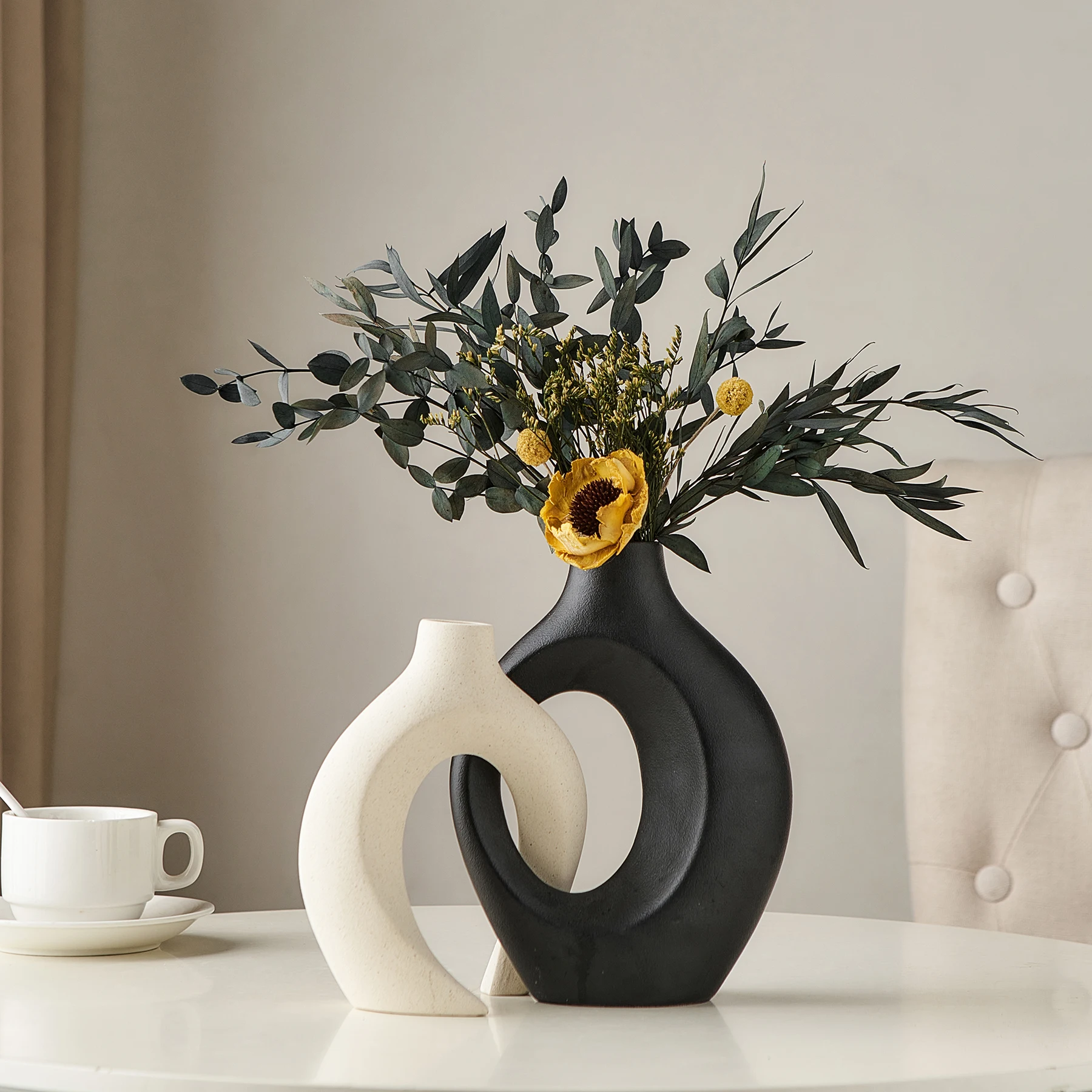 2pcs-Flower-Vase-Home-Decoration-Accessories-Ceramic-Vase-for-Dried ...