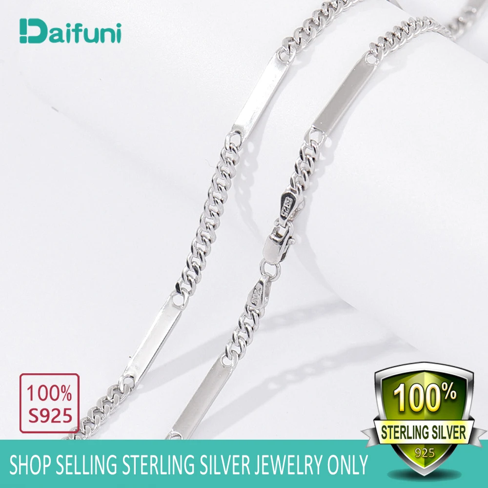 Daifuni Men's Fine Jewelry 925 Sterling Silver ID Necklace 4/5/6mm Watch Chains Necklace For Mens Singer Style Fashion Jewelry