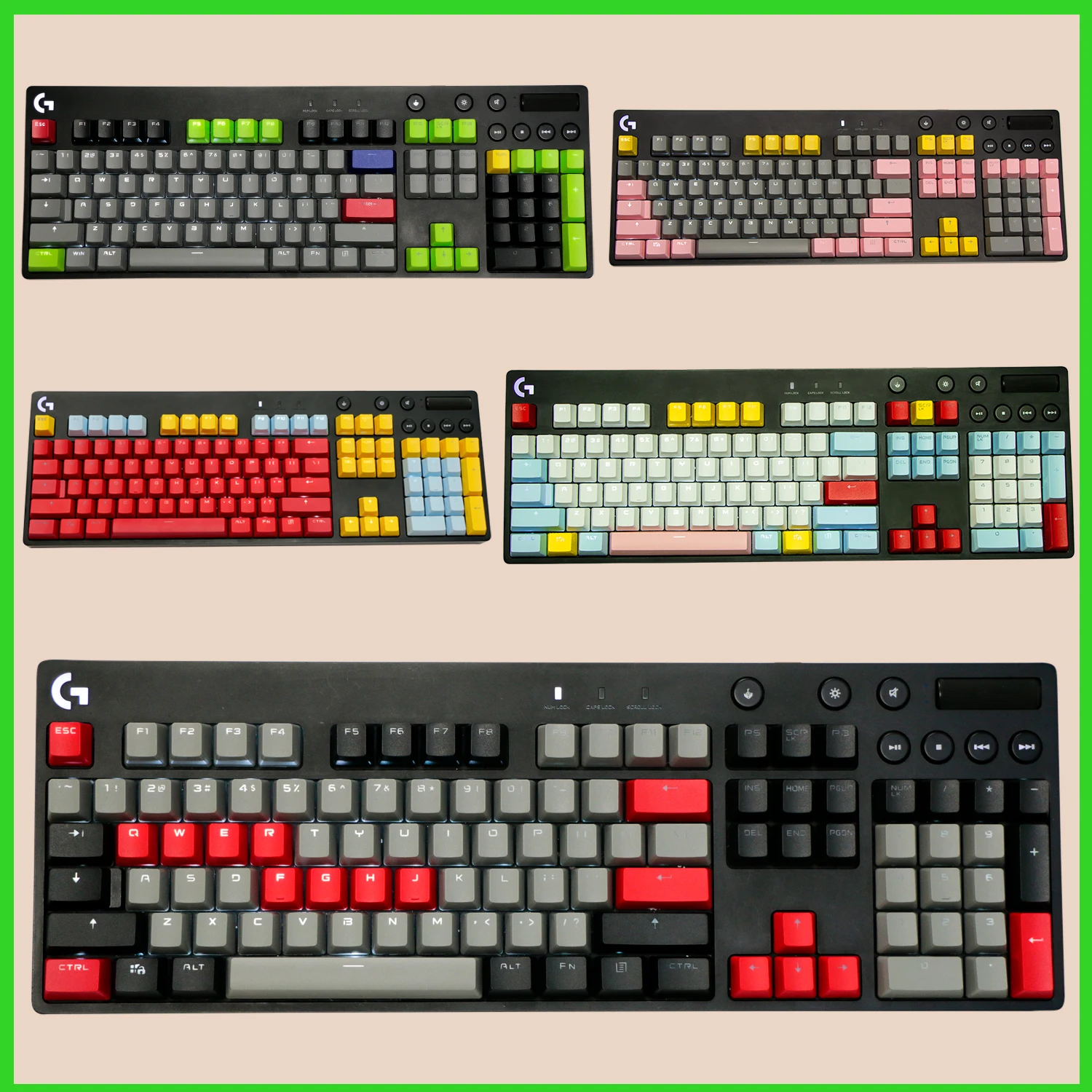 Conjunto Completo Pbt Backlit Keycaps para Teclado Logitech G610 g Pro x G512c Geado Chaves Bonés gx Switches Keycap 1