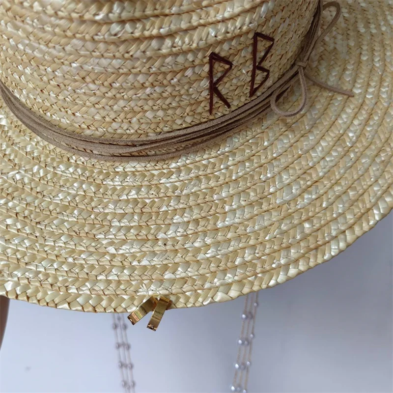 Straw Hat Gold Chain Accessories Jazz Hip Hop Summer Punk Style Beach Church fashion hat straw hat hat accessories