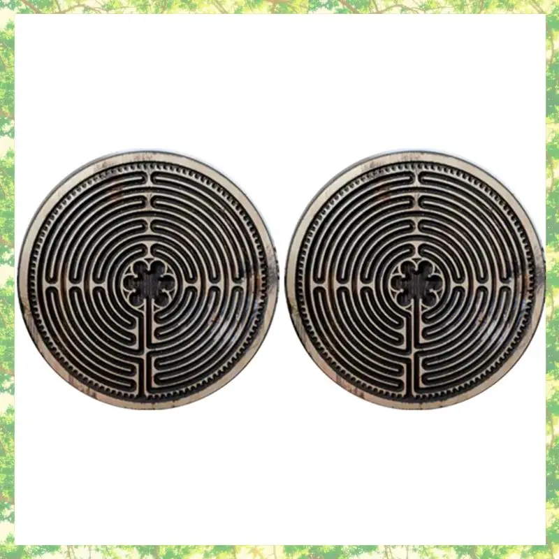 친환경-2PCS 명상 손가락 미로 명상-편안함 및 감압 나무 손가락 미로 손가락 미로 T