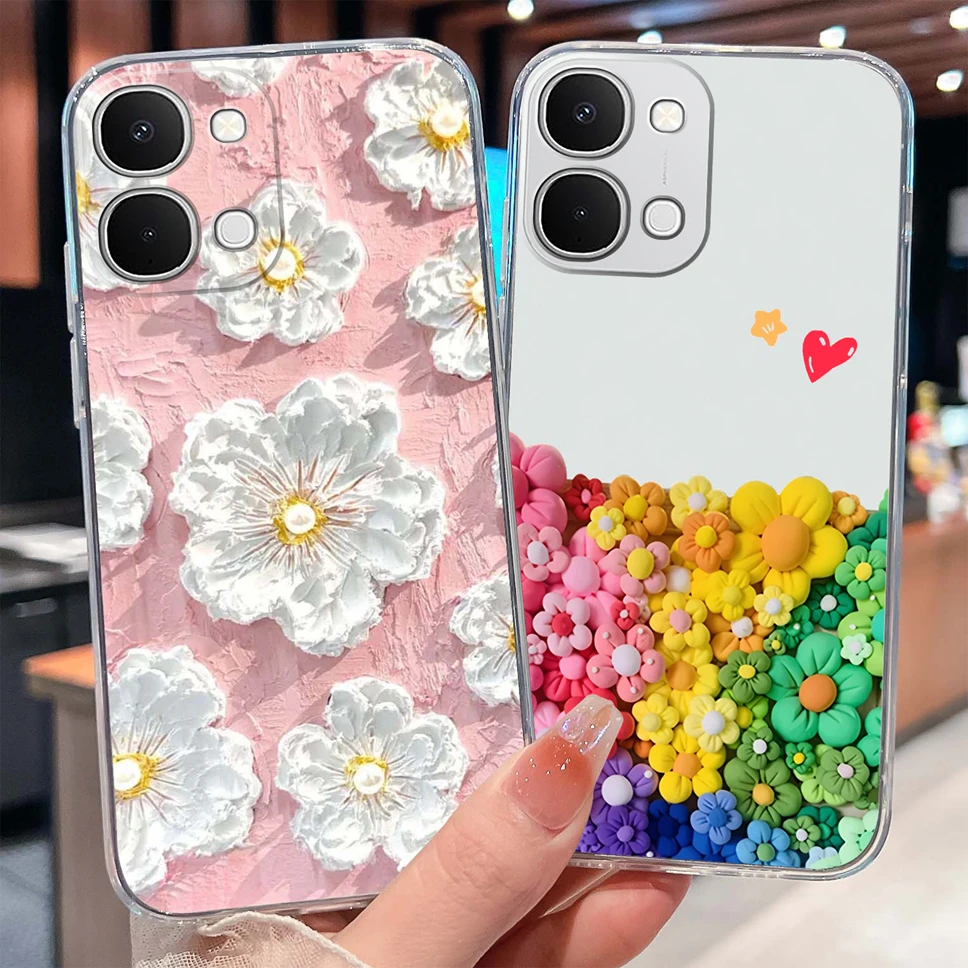 Cute Cat Cartoon Soft TPU Protective Phone Case - Clear Silicone Shockproof Cover
