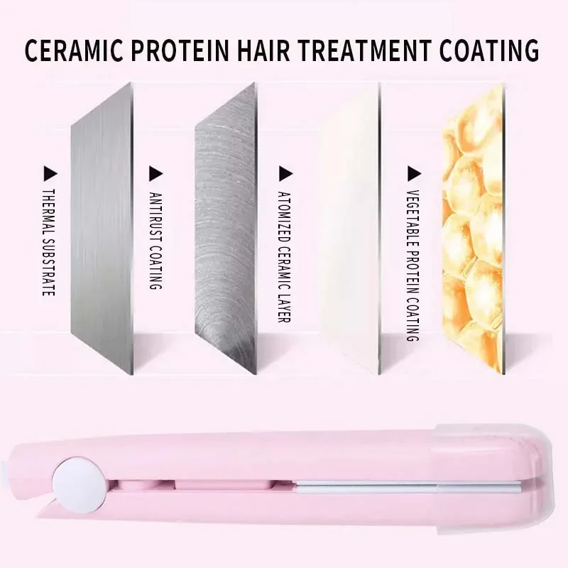 Hair Straightener Mini Hair Straightener Clipboard Small Power Plug Curling Hair Straight Girls Air Bangs Portable Straightener