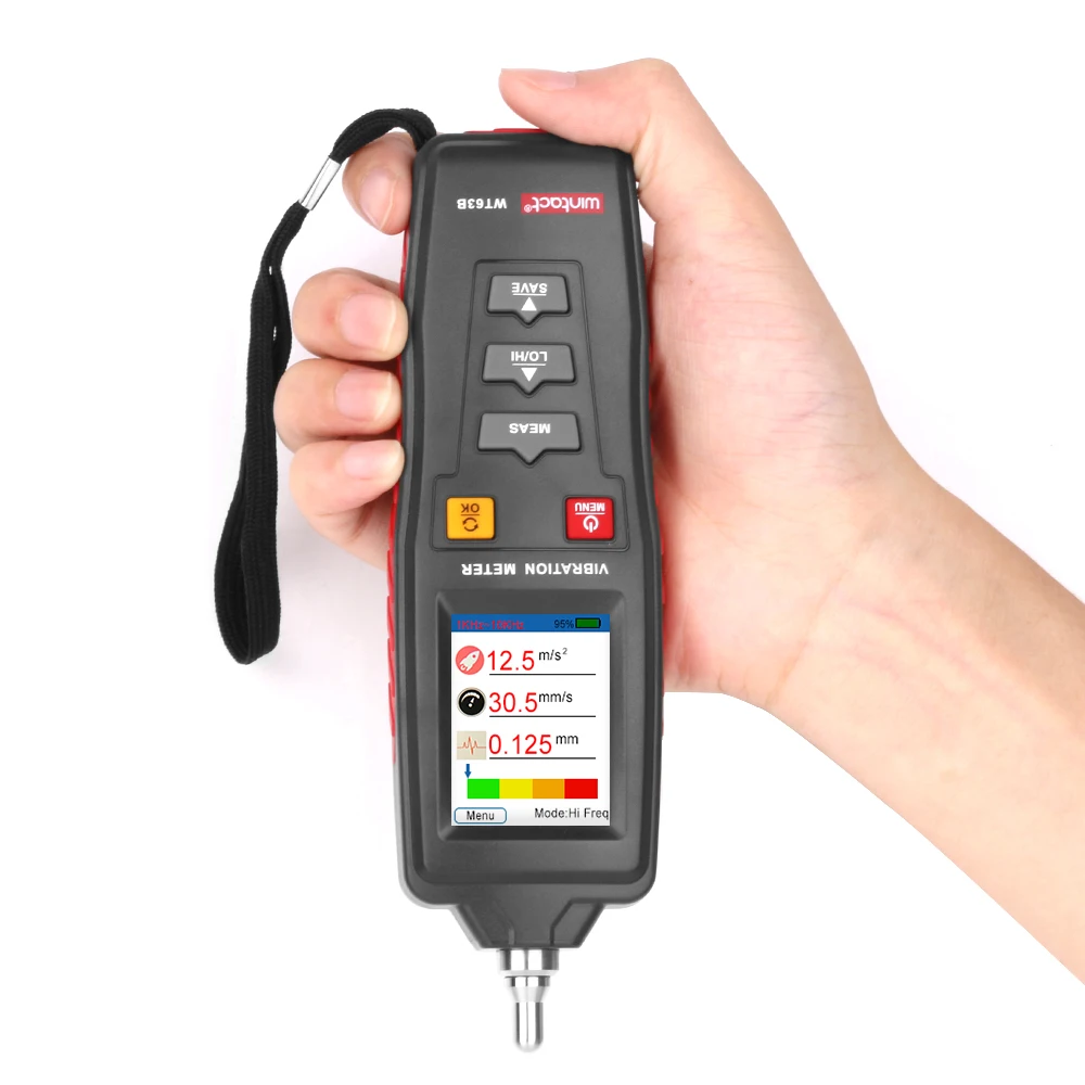 WINTACT Vibration Analyzer Vibrator Analizador De Vibraciones Digital Vibration Meter Tester Handheld WT63B Medidor Vibraciones 6