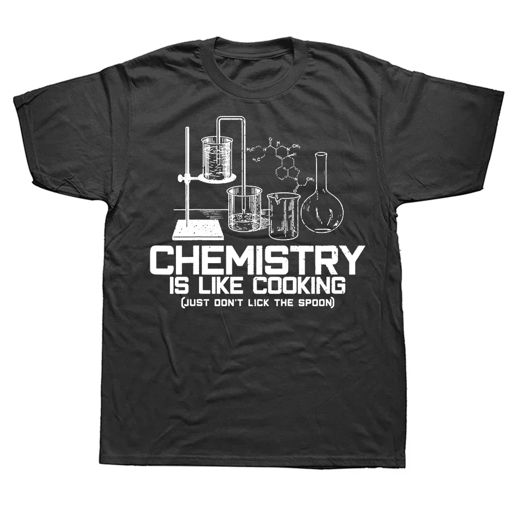 Chemie ist wie Kochen Mode Männer Sommer T-Shirt Slogan Kurzarm O-Ausschnitt lustige Tops T-Shirts Kleidung Witz T-Shirt