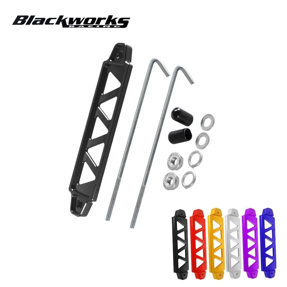 Universal Aluminum Auto Battery Tie Down Mount Holder Bracket Brace Bar Honda Civic EK EG Car Accessories