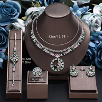 2024 New Cubic Zirconia 4-piece Bridal Wedding Jewelry Set Fashion Dubai Saudi Jewelry Set Women's Wedding Set 6