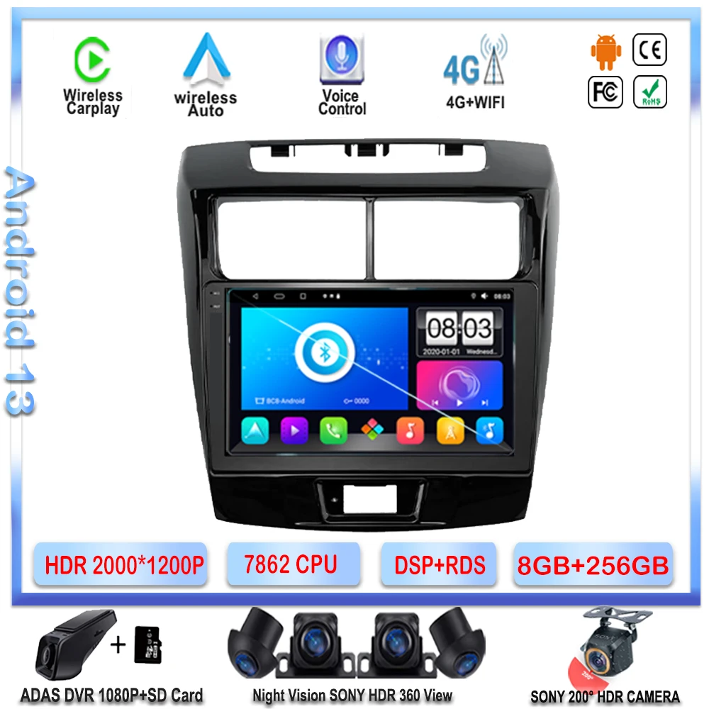 

7862 CPU Android For Toyota Avanza 2010 2016 Multimedia Player GPS Navigation Stereo Head Unit No 2din DVD QLED Screen HDR Wifi