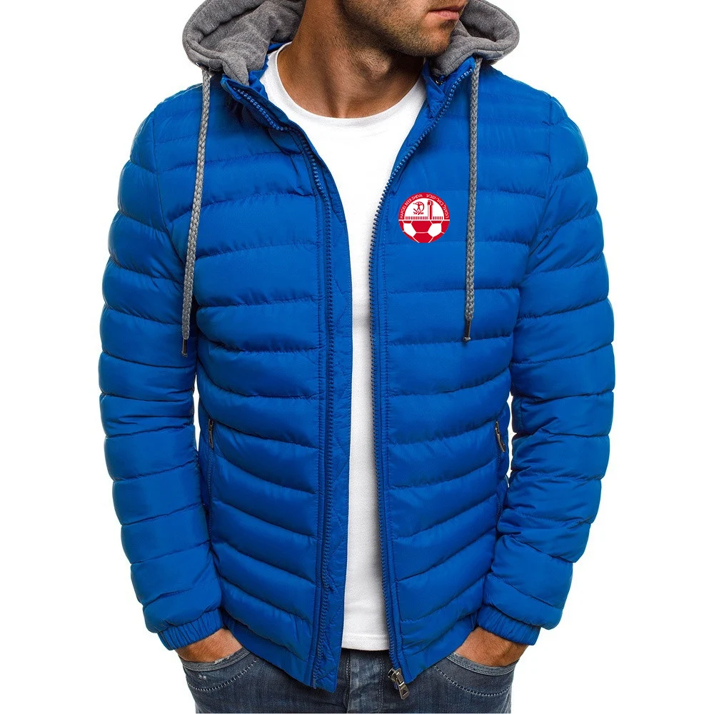 

2024 men's new Hapoel beer Sheva spring and autumn best-selling classic seven-color hooded cotton-padded jacket printed design j