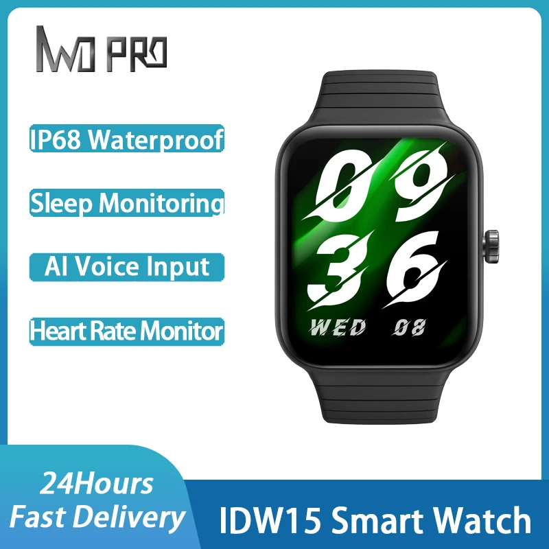 NewIDW15SmartWatchAIVoiceInputIP68WaterproofSleepHeartRate