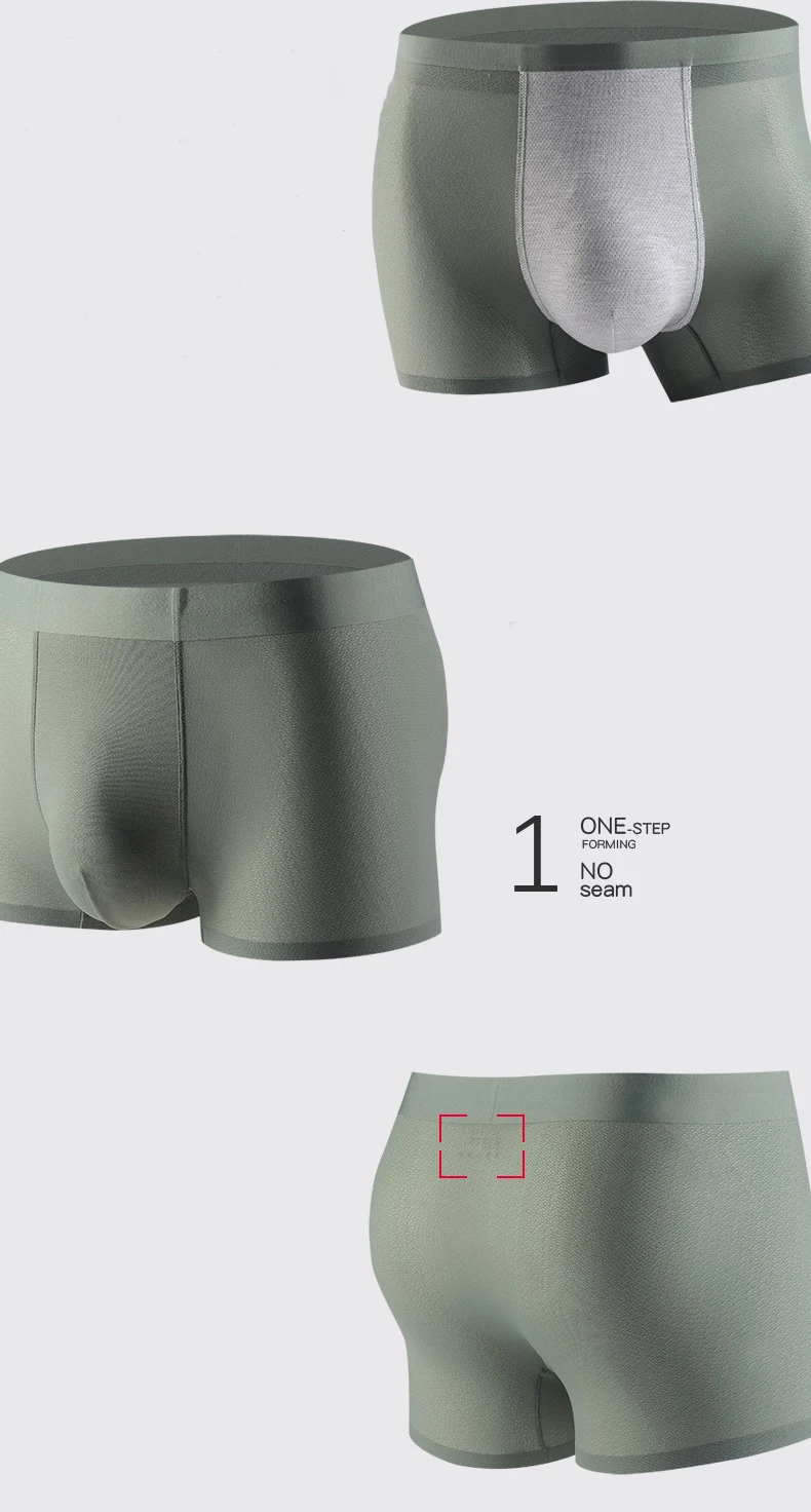 3Pcs männer Höschen Unterhosen Eis Seide Ultra-dünne Unterwäsche Waben Mesh Nahtlose Antibakterielle Atmungsaktive Boxer boxershorts – Detail 7