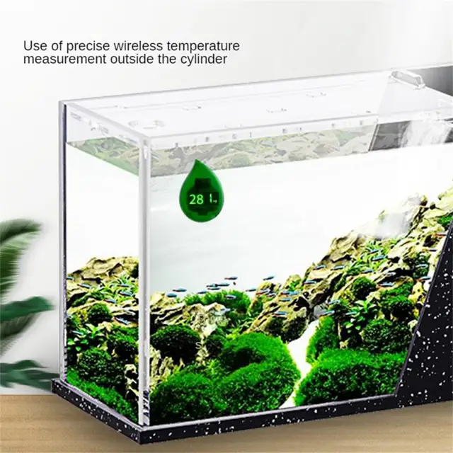 Halak Tartály Hőmérő Csepp Alakú Akvárium Led Digitális Hőmérséklet Mérés Mini Kis Elektronikus - Image 5
