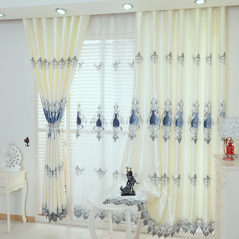 

Curtains for Living Dining Room Bedroom Modern Simple Embroidered Curtains