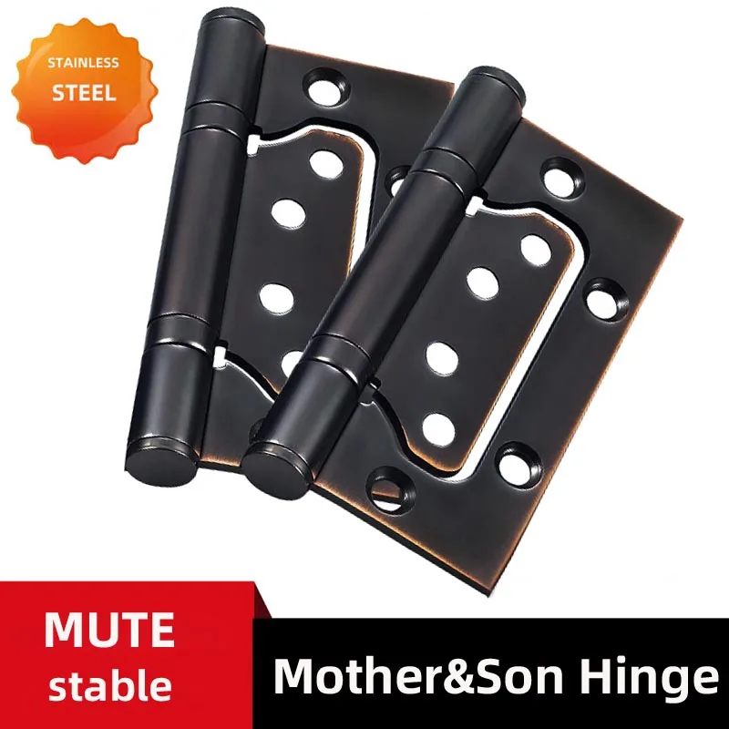 

3mm Mute Hinges Stainless Steel Hinge Mother Son Wood Door Hinges Black Antique Bronze Doors Gemel Durable Furniture Hardware