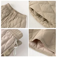 LanCharm 2025 Autumn Winter Korean High-Waisted Warm Women's Casual Pants Diamond-Patterned Thickened Slimming Boots Shorts - Image 5