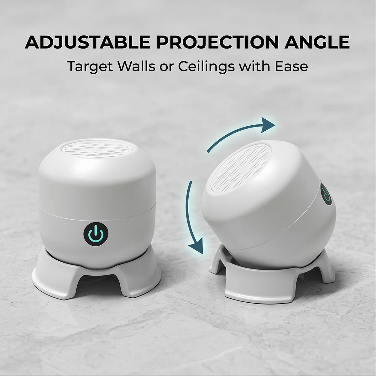 360° Rotating Dynamic Night Light USB Rechargeable LED Ocean Projector Lights Adjustable Ambient Lamp for Game Living Room Decor