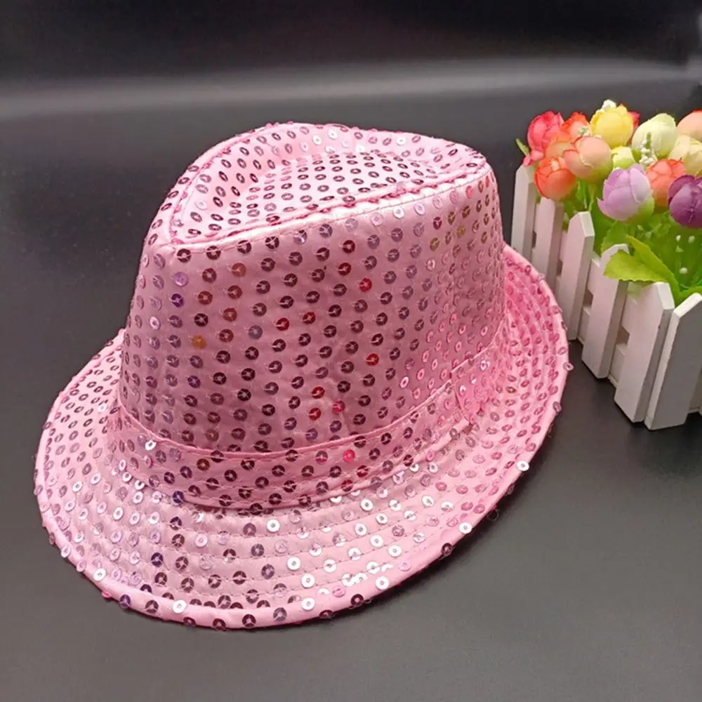Kinder Jazz Hut Pailletten dekoriert Stage Dance Performance Cap Party Urlaub Hut Tanz Performance Hut Panama Cap – Detail 7