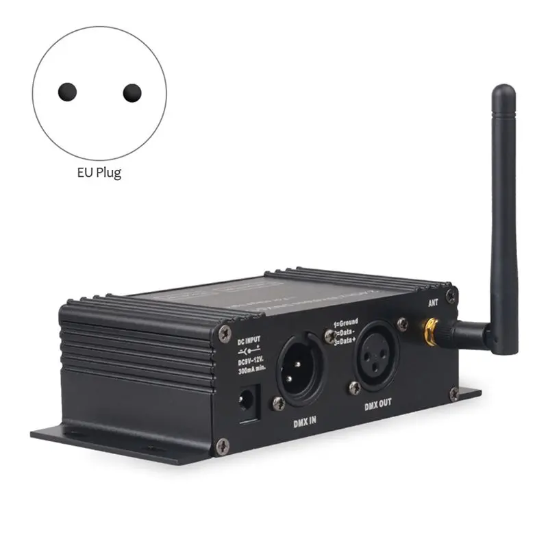 A33T-2X DMX 512 무선 컨트롤러 수신기 송신기 LCD 디스플레이 전원 조절 가능 디스코 DJ 스테이지 바 라이트-EU 플러그